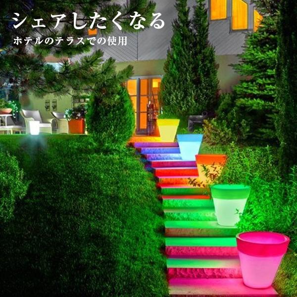 インテリア 照明 ラウンドフラワーポット 〔 光る LED おしゃれ プランター 観葉植物 間接照明 ウッドポット 鉢 寝室 カフェ Refala リファラ｜happy-joint｜08