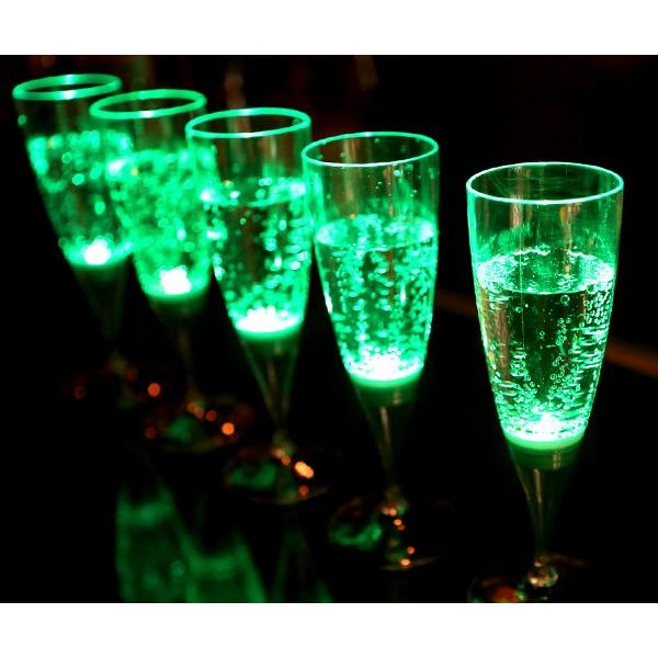 シャンパングラス プラスチック おしゃれ led 光る バー アルコール コップ 安い 種類 セット ペア パーティー《グリーン 10脚》｜happy-joint｜02