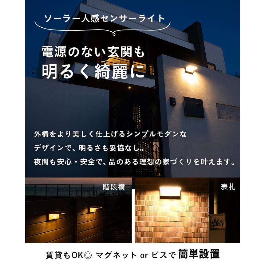 LUNAXIA（ルナシア） マグネット付 センサーライト 人感 屋外 ソーラー