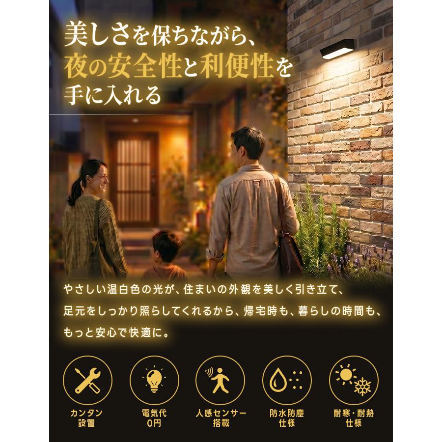 20%OFFクーポン 人感センサーライト ソーラーライト 屋外 壁掛け