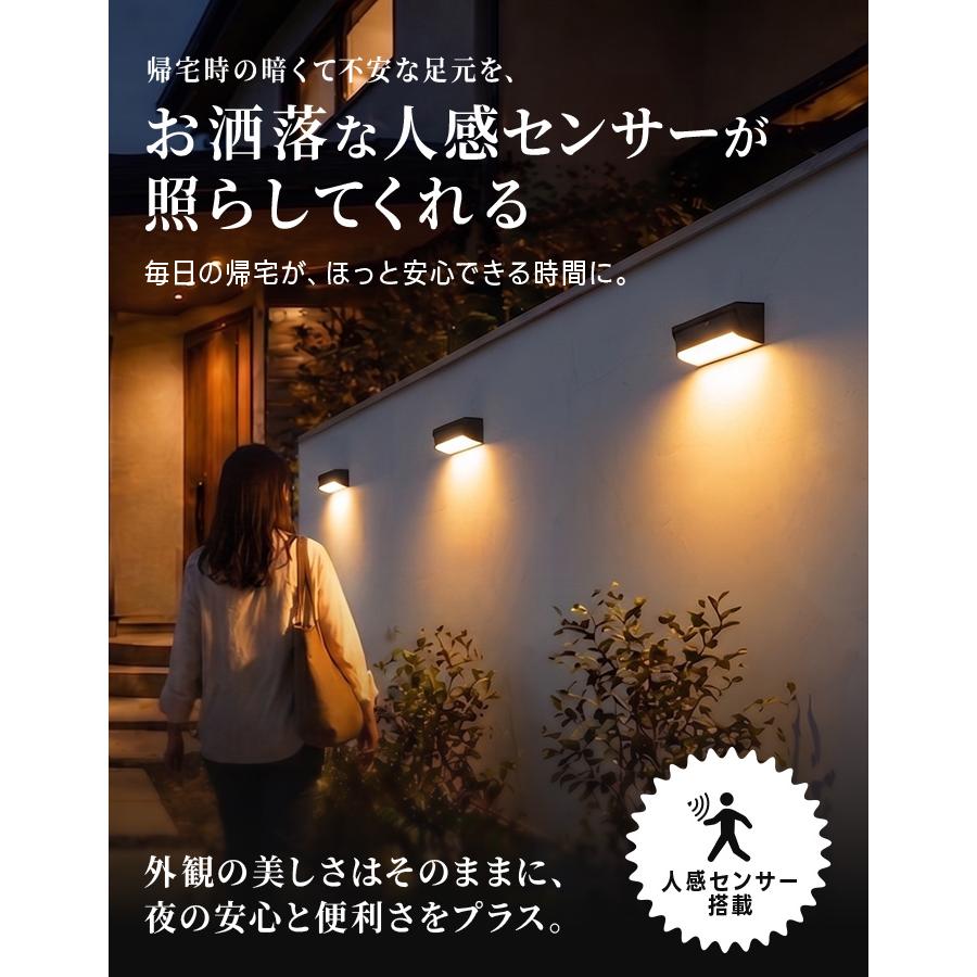 20%OFFクーポン 人感センサーライト ソーラーライト 屋外 壁掛け