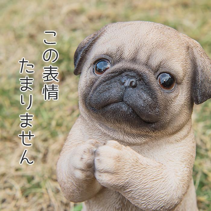 犬 置物 ガーデニング 雑貨 ガーデン オーナメント オブジェ 〔 パグ