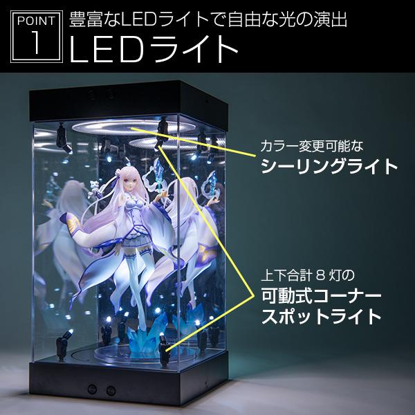 2個 フィギュアケース コレクションケース LED 〔 アクリル