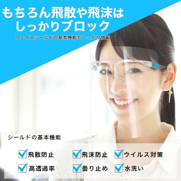 フェイスシールド メガネ型 10組 メガネ10個 シールド10枚 シールドグラス クリアフレーム フェイスガード フェイスマスク 眼鏡 めがね 大人用 Yf0032set10 Happy Joint 通販 Yahoo ショッピング