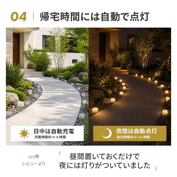 ソーラーライト 屋外 12個 置き型 〔 防水 LED ガーデンライト