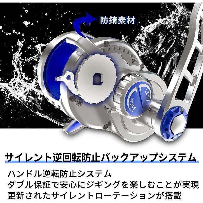 ワタチャンプ Watachamp ジギング専用ベイトリール 大物用 レバードラグリール パワーハンドル 全身ステンレス製 ギア比5 3 1 Minimilks Com