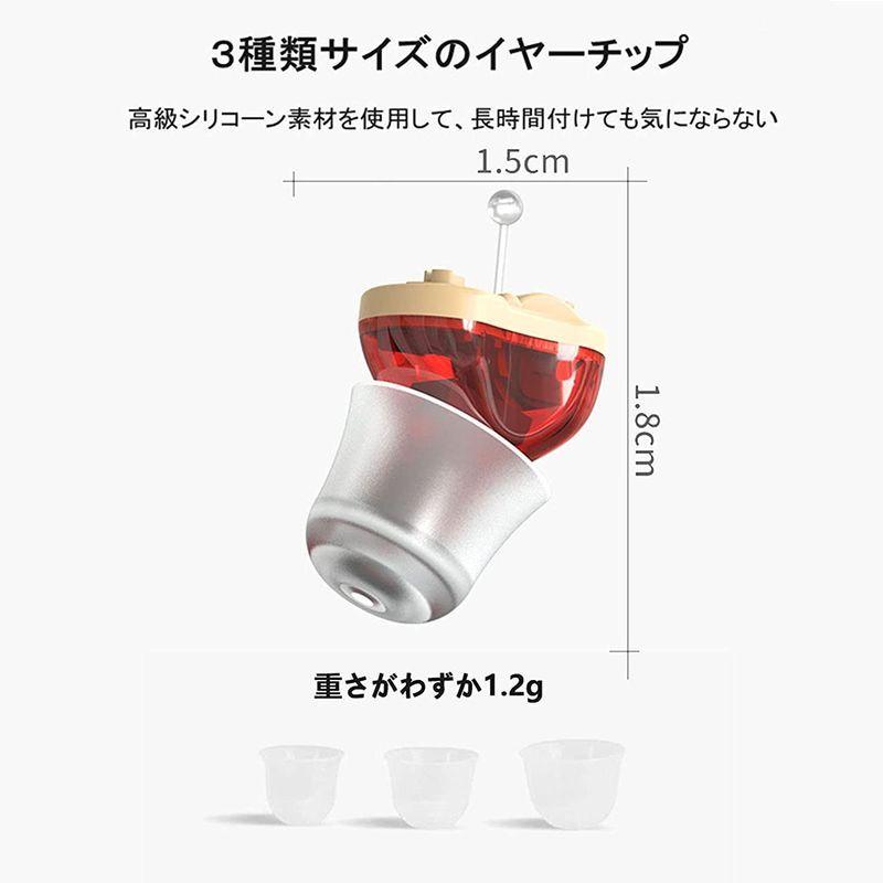 大特価 集音器 Cic 耳あな 小型 音量調節 ノイズ抑え 電池式 左耳 取扱説明書 黒 イヤーチップ付き