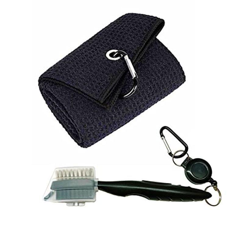 25 Off ゴルフ ブラシamp ゴルフタオル ゴルフボール クラブ 清潔用 2点セット 両面携帯式ブラシ マイクロファイバー 三つ折りデザイン フック付き Cisama Sc Gov Br