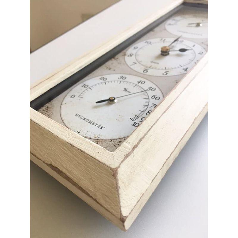 大割引 温湿度計付き Antique Clock 壁掛け用 タテ アイボリー Yt 902 温湿度計 Folliq4 Com