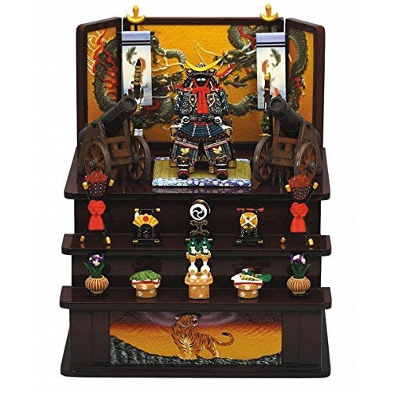 ミニ五月人形 伊達公鎧大砲付三段飾り 茶 5165 端午の節句 5165 端午の節句 鎧飾り ヨロイ 鎧兜 武者 伊達政宗 武将 侍 武士 武者 侍 フィギュア ミニサイズ はっぴぃまぁと 激安 通販 公式