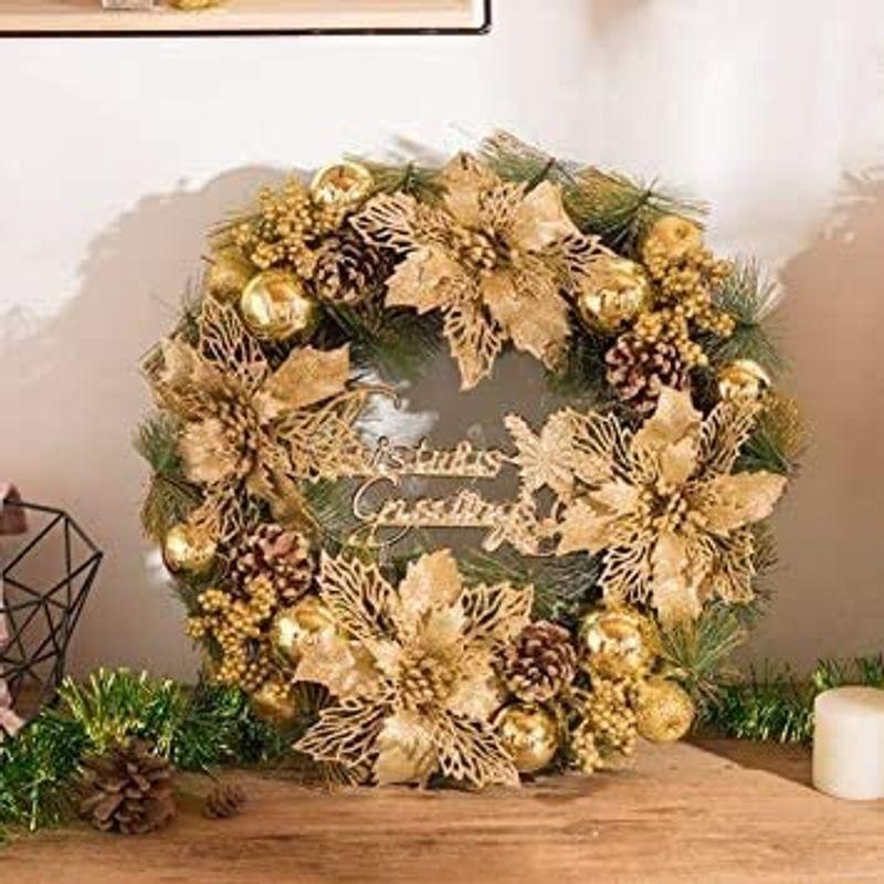 未使用品 ゴールド クリスマス ガーランド 可愛い リース 花輪 インテリア 玄関 ドア 飾り アクセサリー 直径30cm Babylonrooftop Com Au