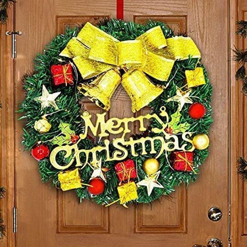 21年春の ゴールド クリスマスリース 30cm クリスマス飾り 花輪 玄関ドア用 リース Ledイルミネーションライト付き Babylonrooftop Com Au