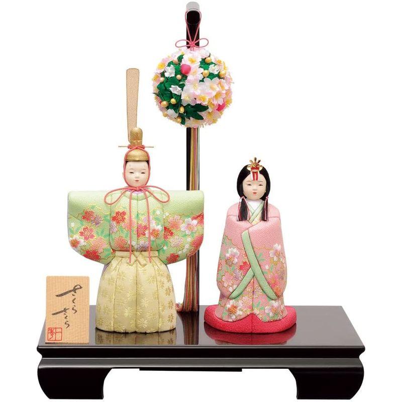 ネット割引 一秀 雛人形 木目込み 親王飾り さくらさくら 立雛 神雛 1