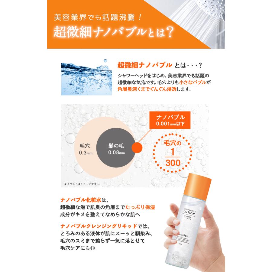 モアフル ナノバブルクレンジング 150ml ナノバブルローション120mlセット スキンケア メイク落とし 洗顔 化粧水 ローション 毛穴レス morefull｜happy-mommy-story｜04