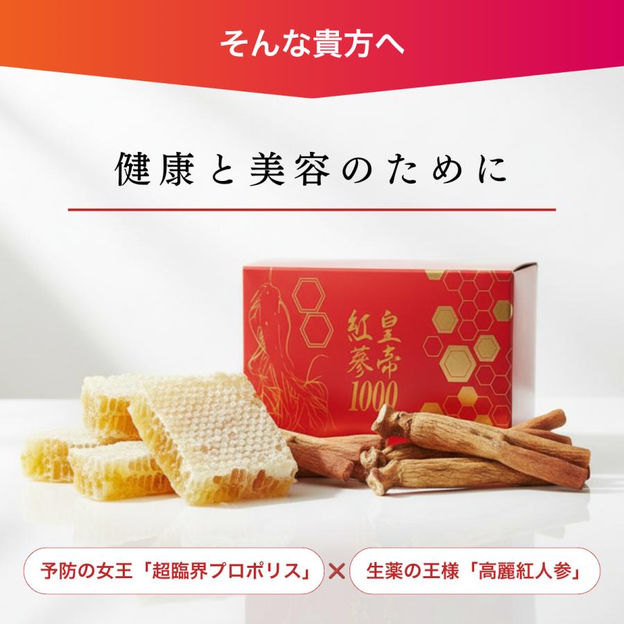 プレゼント付】皇帝紅蔘1000 2箱×90粒 高麗紅人参サプリ 6年根紅参