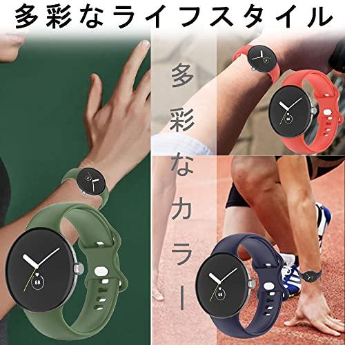 [YXHH] Google Pixel Watch 用 バンド， 通気性、軽量、快適、耐久性、防水性 耐衝撃 防汗 適応 Pixel Watch [男性用-ブルー]…｜happy-ness-store｜04