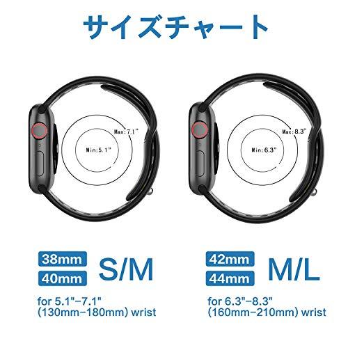 ZENGYQI コンパチブル Apple Watch バンド 38mm 40mm 41mm 42mm 44mm 45mm 49mm,ソフトシリコンバンド 通気性 スポーツシリコンストラップリストバン｜happy-ness-store｜06