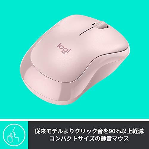 ロジクール ワイヤレスマウス 無線 静音 M221RO 小型 左右対称 ローズ M221 ワイヤレス マウス windows mac chrome 国内品｜happy-ness-store｜02