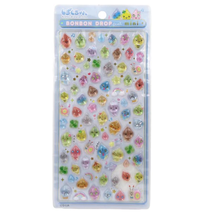 しずくちゃん　ボンボンドロップシール　mini 4枚セット　ミニ　3セット Q-LiA（クーリア） ボンボンドロップシール ミニ しずくちゃん しずく