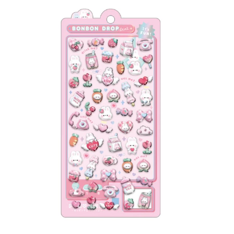 正規品　新品　ボンボンドロップ　ピンク系6パック Q-LiA（クーリア） ボンボンドロップシール ももいろボンボン 91056