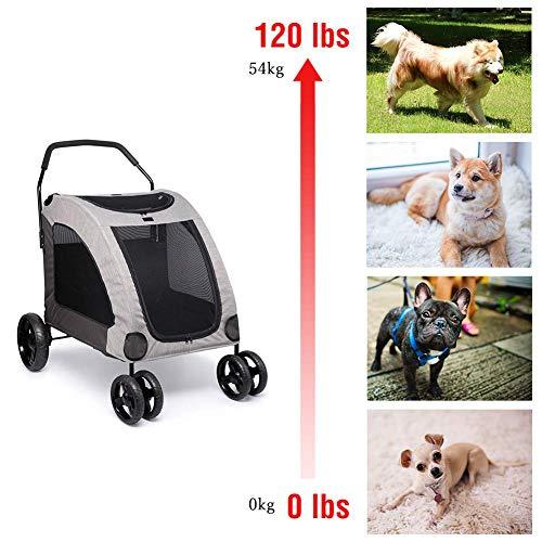 ペットカート 大型犬 中型犬 4輪 耐荷重60kg ペットカート 多頭 大型犬の介護用 犬用 バギー お出かけ 通気 前も Ork ハッピースクエア 通販 Yahoo ショッピング