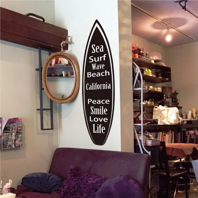 ウォールステッカー カリフォルニア サーフボード 海 メッセージ ステッカー ビーチ サーフィン 西海岸 インテリア サーファー インテリアシール Hzn 002 001 Happy Sticker 通販 Yahoo ショッピング