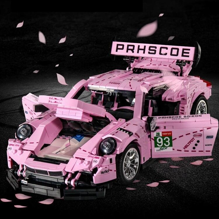 レゴ　テクニック互換 有名な車のブロック ブロック互換 レゴ 互換品 レゴR34GT GT3RXピンク車 スーパー車