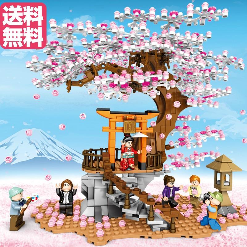 ブロック互換 レゴ 互換品 レゴ桜神社鳥居ライト付き 花見 A互換品