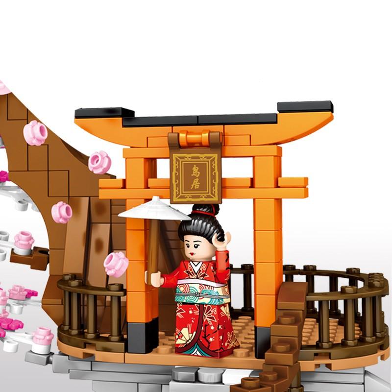ブロック互換 レゴ 互換品 レゴ桜神社鳥居ライト付き 花見 A互換品