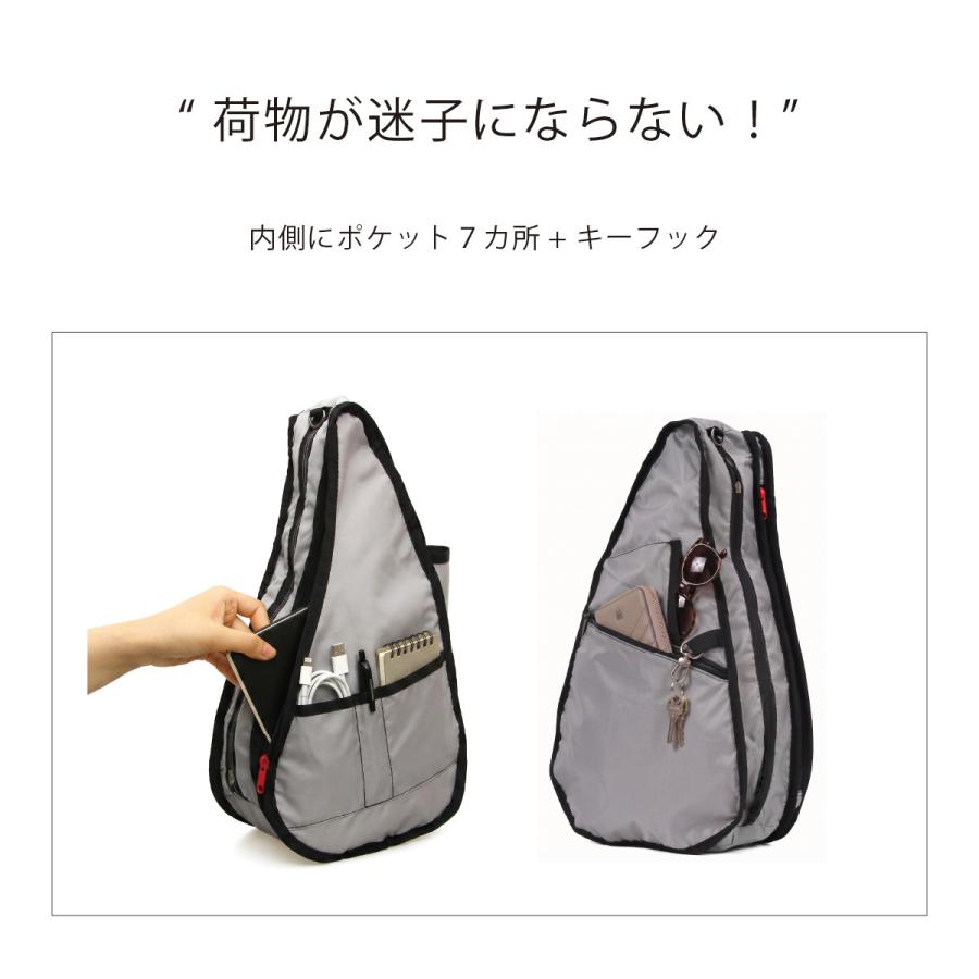 ヘルシーバックバッグ ボディバッグ グレー 軽量 しずく型 大容量 美品 The Healthy Back Bag（ヘルシーバックバッグ） HEALTHY BACK BAG 6304