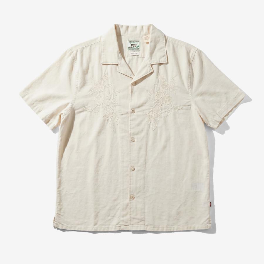 90s Levis 短丈 オープンカラーシャツ 半袖シャツ ホワイト Levi's（リーバイス） オープンカラーシャツ SUNSET NO PKT CAMP
