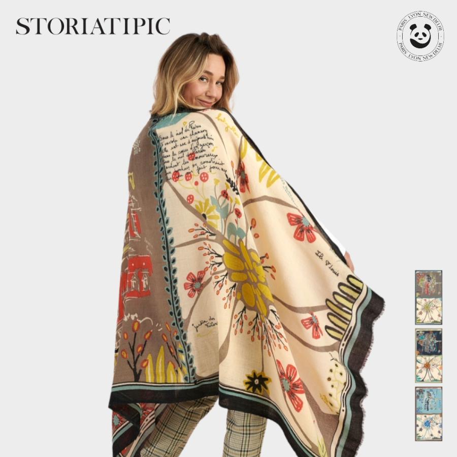 storiatipic paris ストール　マフラー　ウール STORIATIPIC ストリアティピック LORIE ローリー ウール100％ 100 cm x