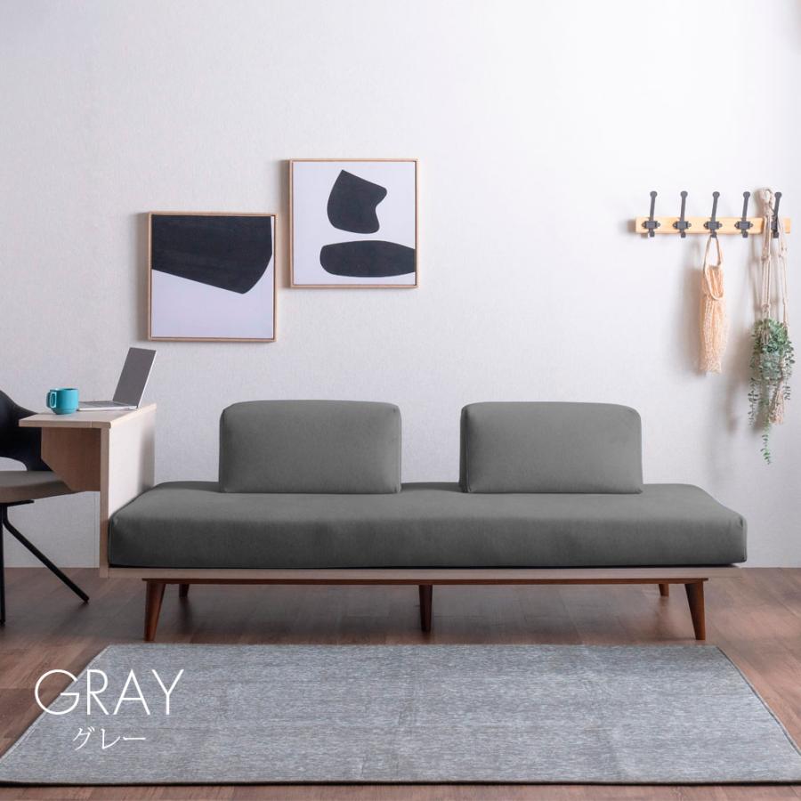 ソファー ベッド 2人掛け 165cm 木製 ローソファー 2人用 テーブル付き