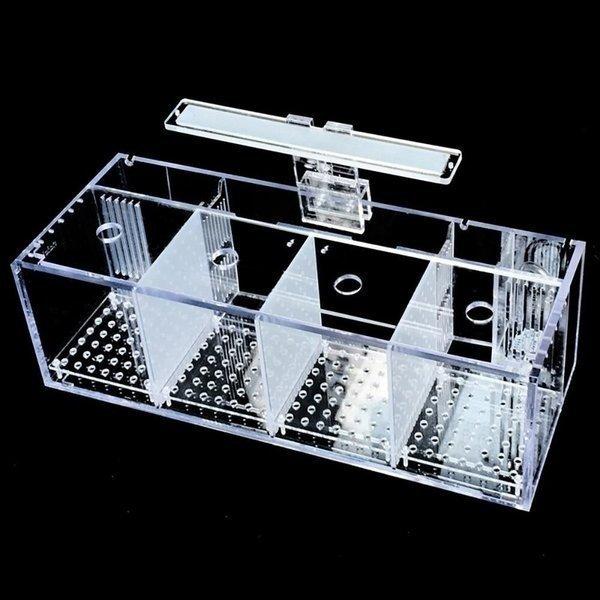 贈り物 水槽 38 1x14 6x12cm 4部屋 小さい 分離型水槽 アクアリウム アクリル 魚飼育用 ペット 水槽