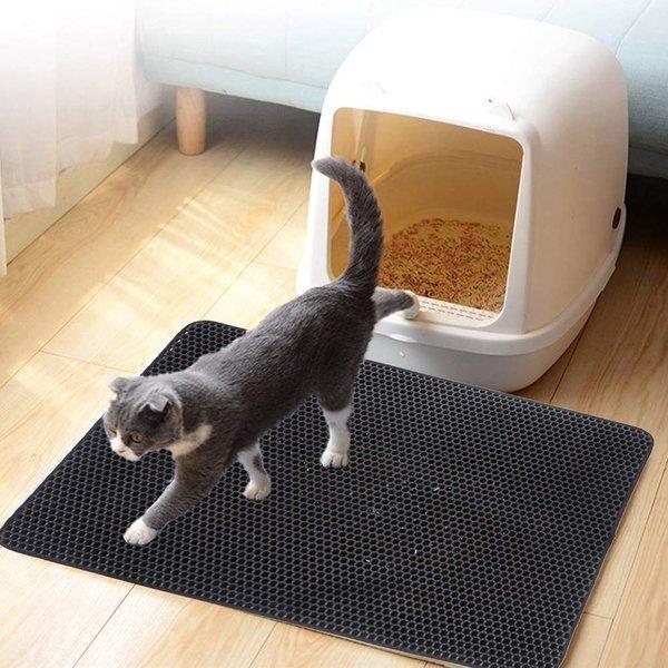 猫マット 猫砂マット 猫トイレマット 猫砂取りマット 30x30cm 二重構造