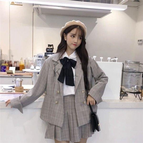 セットアップレディース高校生中学生ガーリー制服風コーデ3点セット