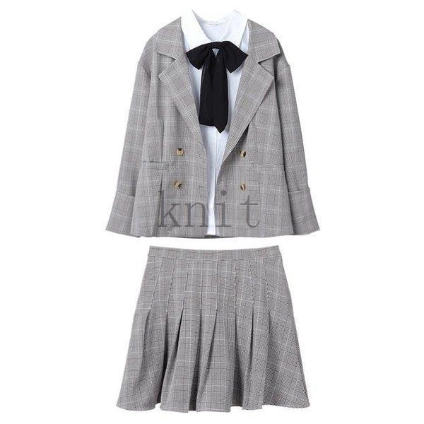 セットアップレディース高校生中学生ガーリー制服風コーデ3点セット
