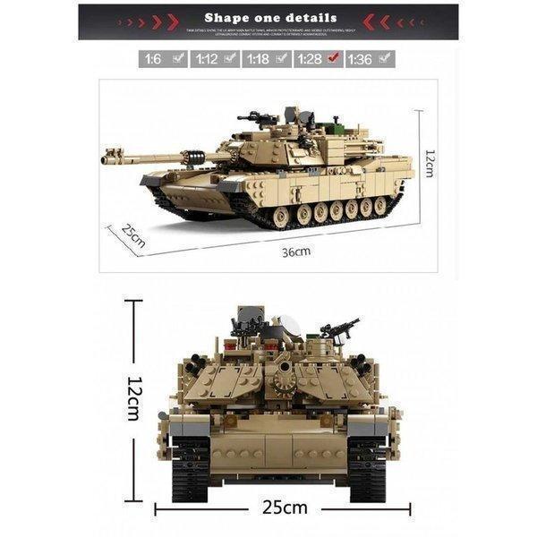 ブロック 互換 レゴ互換品 M1A2 戦車 おもちゃ ミリタリー ブロック エイブラムス ハマー 知育玩具 互換 2in1 クリスマスプレゼント_1