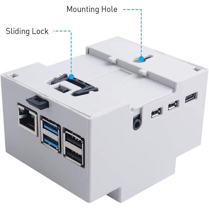 オーバーのアイテム取扱☆GeeekPi Raspberry Pi Dinレールボックスエンクロージャー電気パネル用モジュラーボックスRaspberry Pi ベアボーン、キット GeeekPi Raspberry Pi 4ケースRaspberry Pi 5V 3A USB-C電源 PSE取得 アダプター 40x