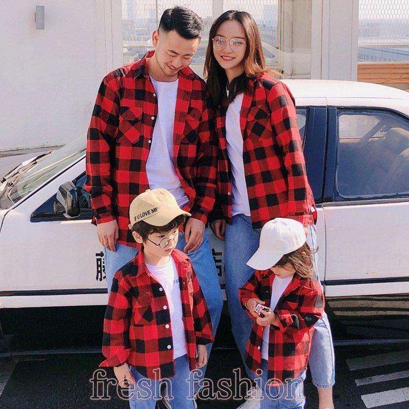 親子コーデ春夏親子ペアルック親子ワンピース親子ペア親子お揃い無地パパ ママ チェック柄 長袖tシャツ韓国風シャツブラウス男の子 女の子カジュアル I28iiqbvri メンズファッション Phoenix Ge