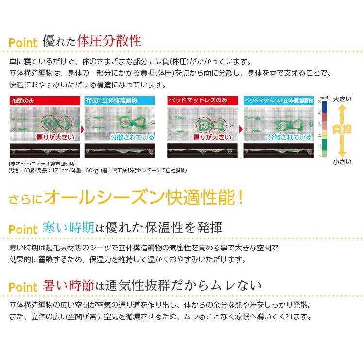 マットレス 二段ベッド用450 体圧分散 衛生 通気 日本製 ネイビー シルバーグレー｜happybed｜08