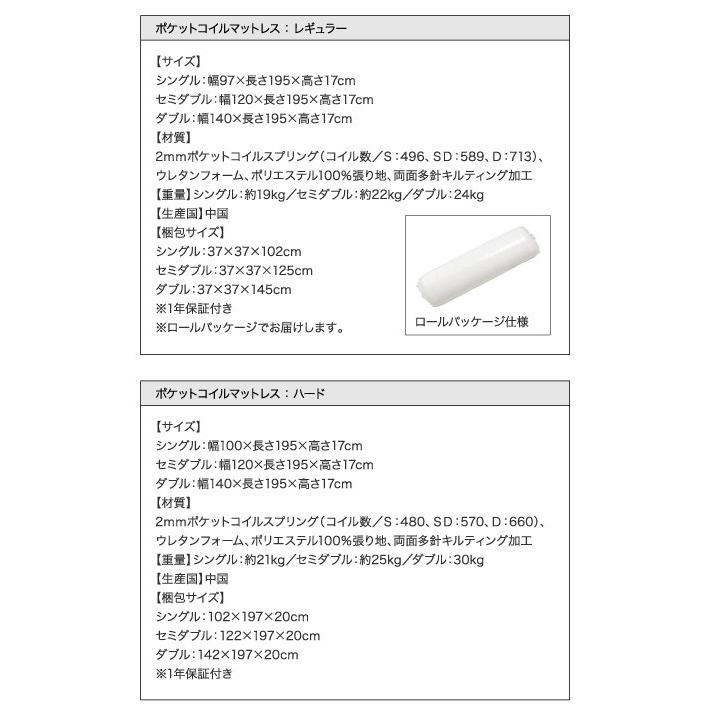 ダブルベッド マットレス付き スタンダードポケットコイル ローベッド 家具、インテリア ベッド、マットレス