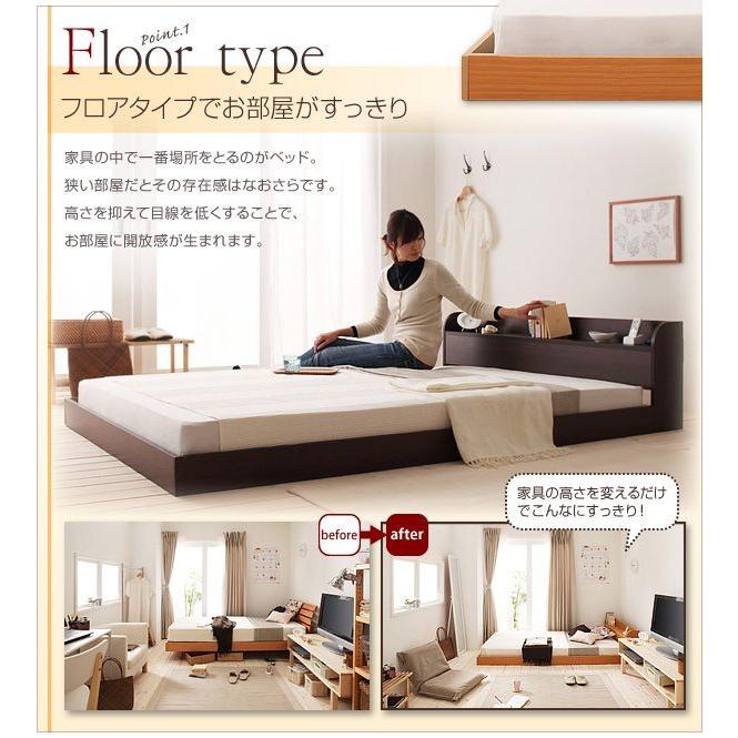 ダブルベッド マットレス付き スタンダードポケットコイル ローベッド 家具、インテリア ベッド、マットレス