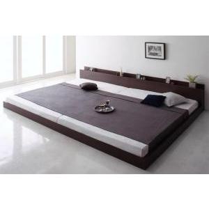 キングサイズベッド ワイドK280 マルチラススーパースプリングマットレス付き 白 ホワイト ローベッド