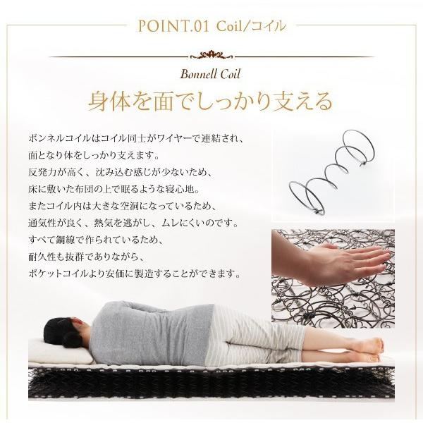 マットレス ダブル ボンネルコイル 快眠 ホテルスタンダード 【少々】 黒 ブラック