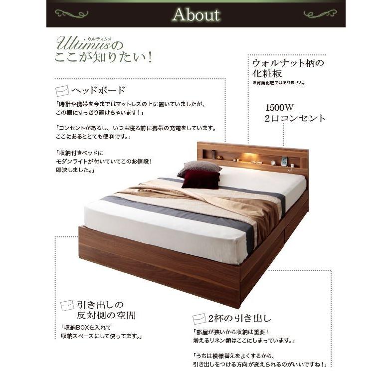 ダブルベッド マットレス付き 国産カバーポケットコイル 収納付きベッド