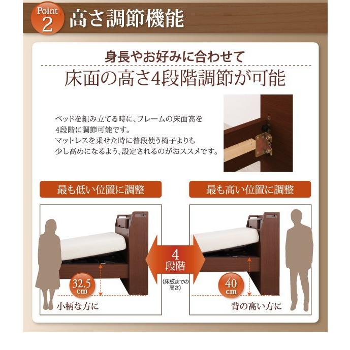 ゲンテン公式 電動ベッド シングル ウレタンマットレス付き 介護ベッド 2モーター