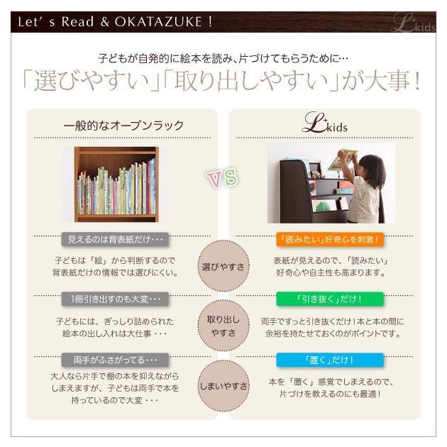 (タイムセール中) 絵本ラック ラージ 棚付 おしゃれ ソフト素材 白 ホワイト 大容量収納 子供用家具 完成品 絵本棚