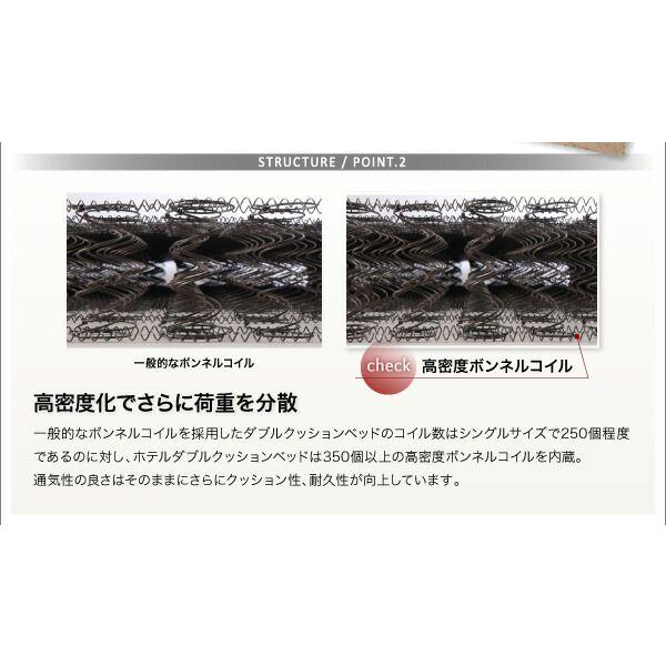 ベッドフレームのみ キング ホテルダブルクッション 【一人暮らし】 組立付き