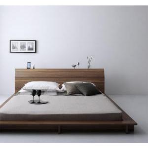 ダブルベッド マットレス付き プレミアムボンネルコイル ローベッド 白 ホワイト 黒 ブラック